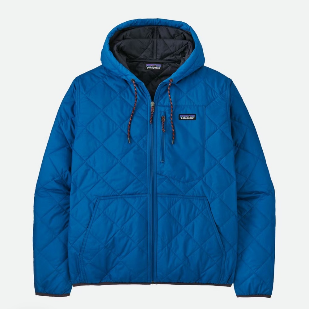 NEW Men's Diamond Quilted Bomber Hoody in Endless Blue Size Medium